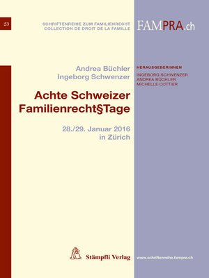 cover image of Achte Schweizer Familienrecht§Tage